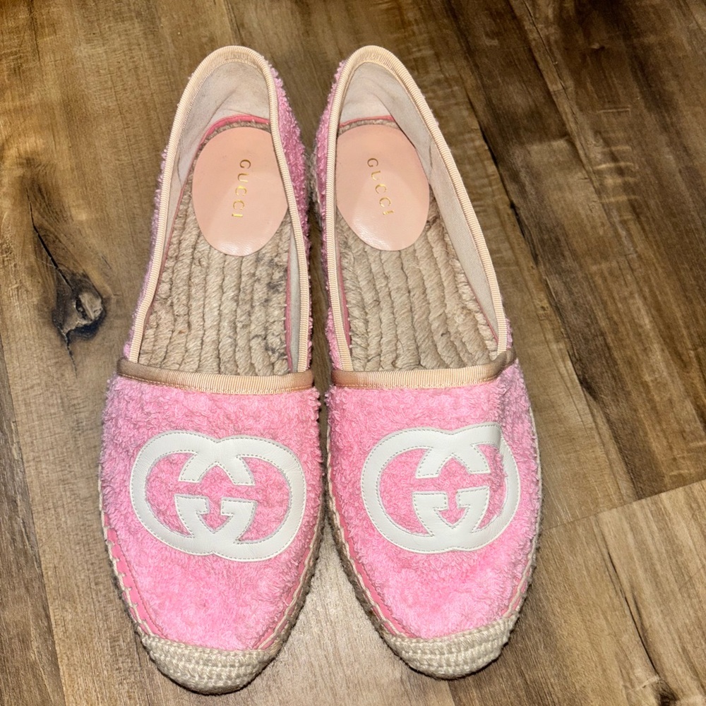 Gucci Pilar logo espadrilles pink size 37.5